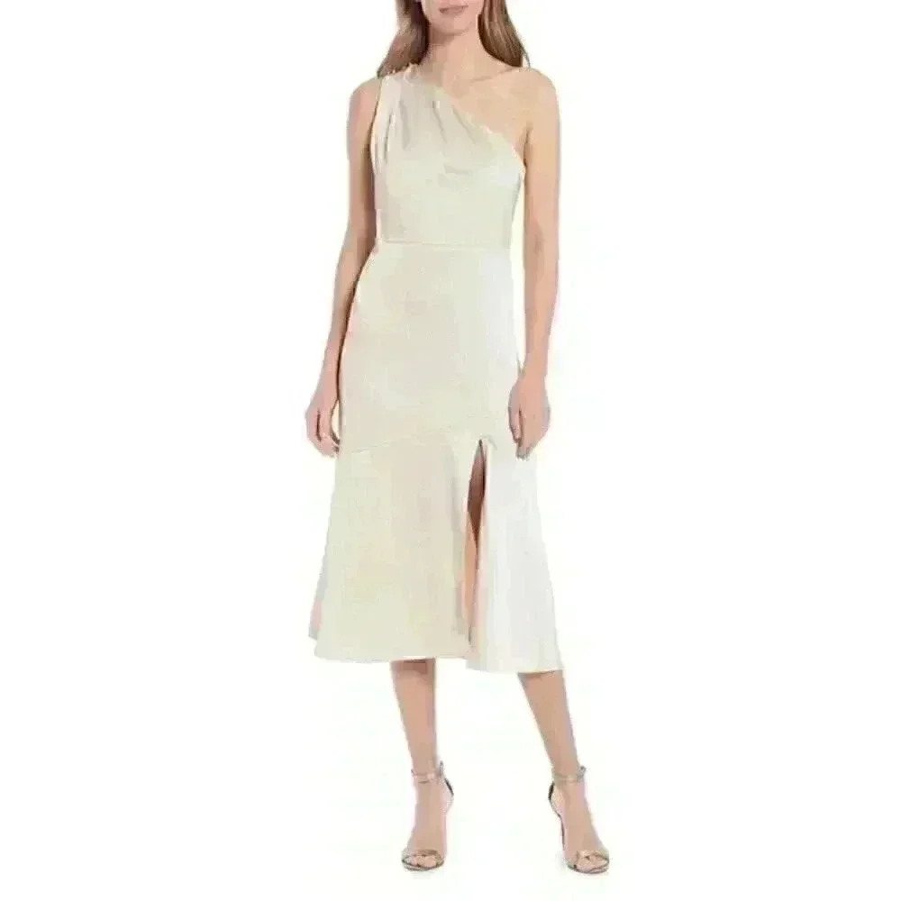 NEW! Sam Edelman Women's 6 One-shoulder Satin Midi Dress NWT $128 - Picture 2 of 4